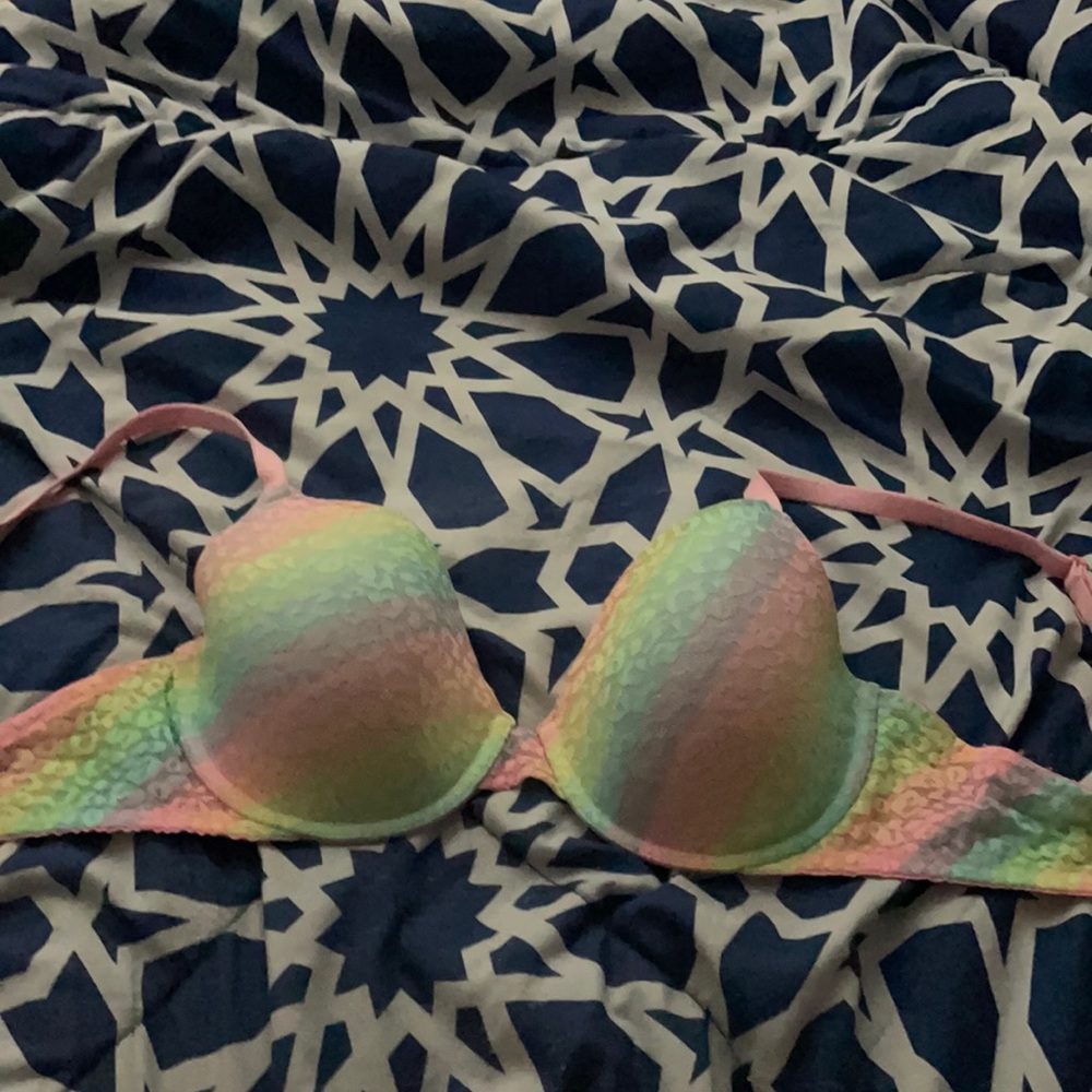 Rainbow and Cheetah PINK Victoria’s Secret bra.
